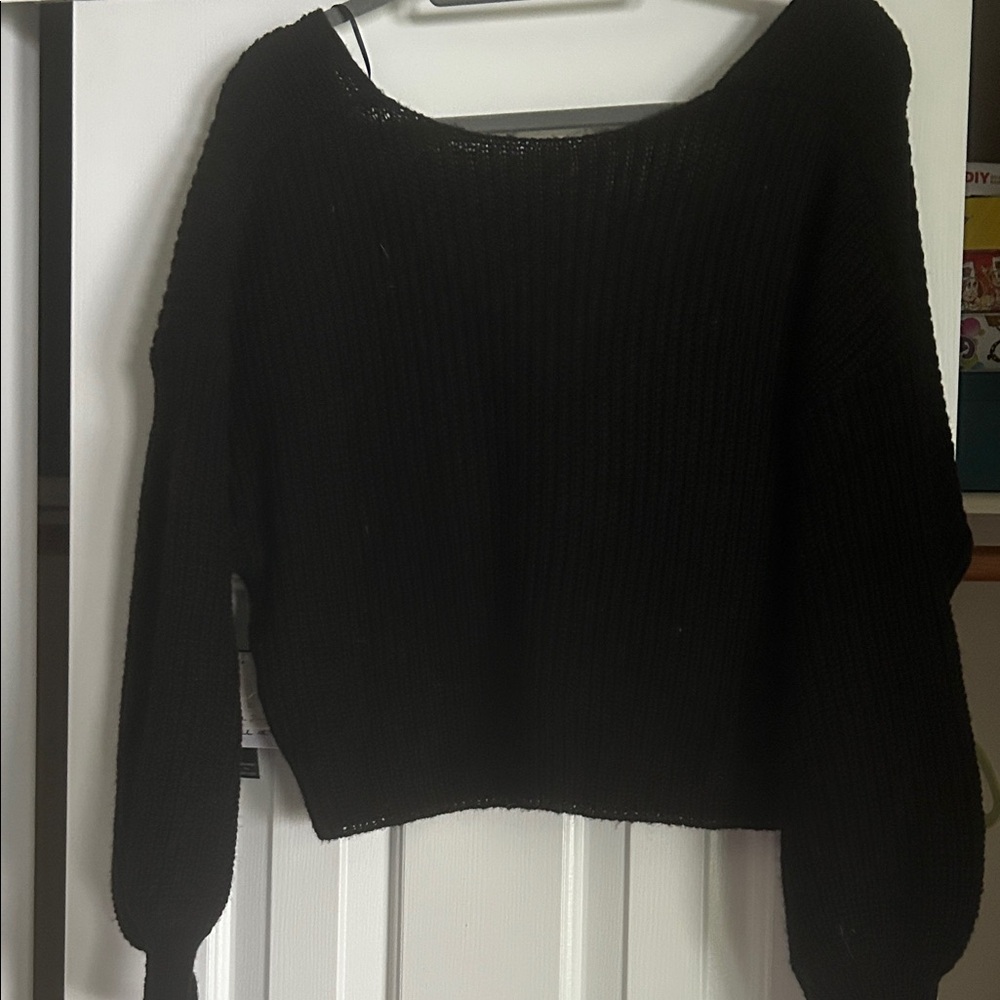 O'Neill Off-the-Shoulder Black Sweater